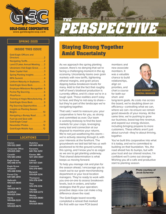 Gold-Eagle Cooperative Newsletter, The Perspective Spring 2025